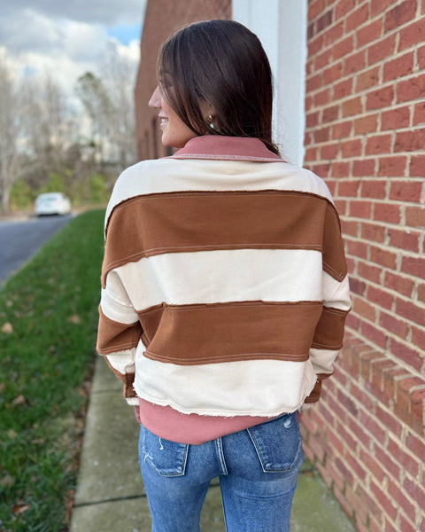 Brooke Pullover in Tobacco/Mauve