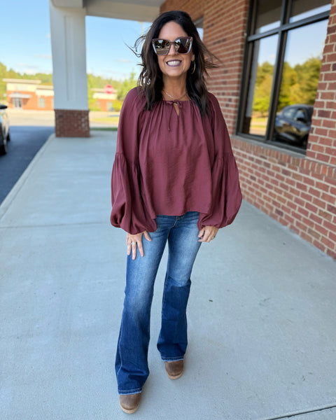Jillian Blouse in Wine