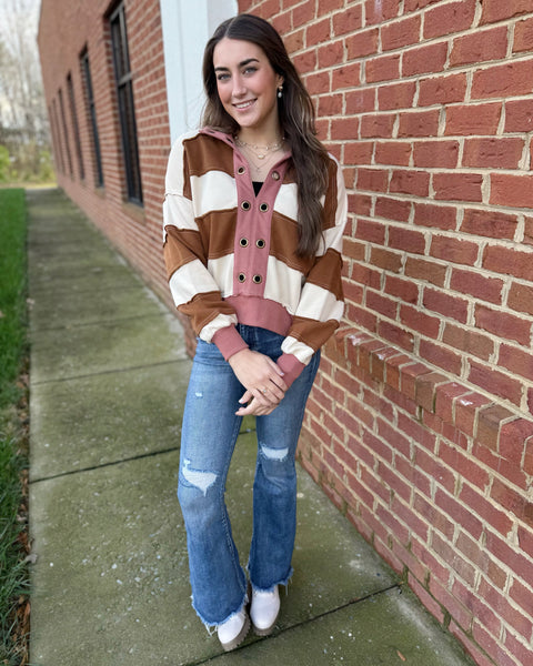 Brooke Pullover in Tobacco/Mauve