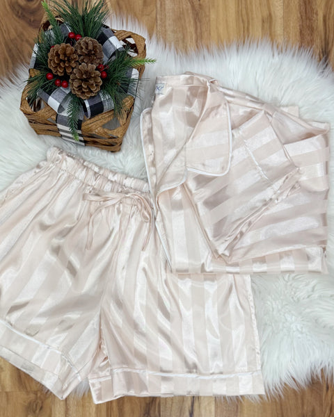 Bexley Satin Pajama Set in Cream