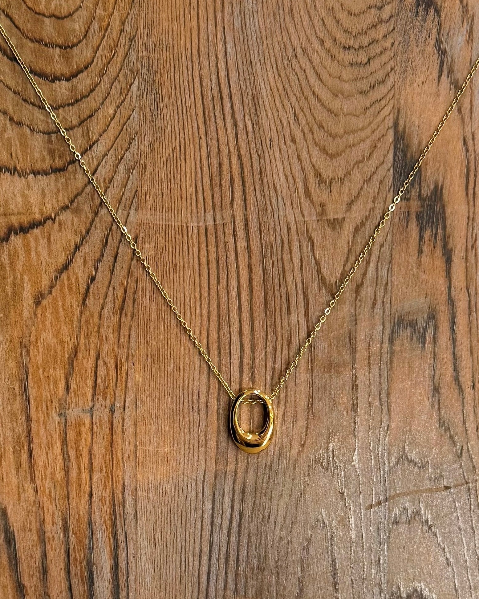 Mini Oval Pendant Waterproof Necklace