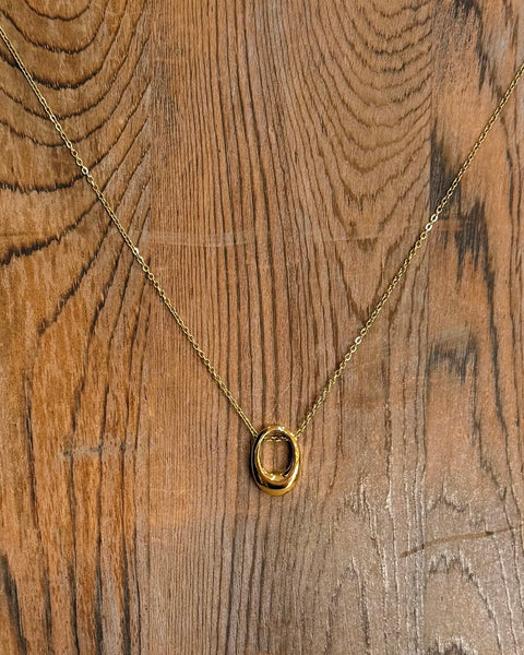 Mini Oval Pendant Waterproof Necklace