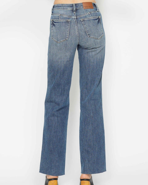 Judy Blue REG/CURVY Mid Rise Tummy Control Vintage Straight Jeans