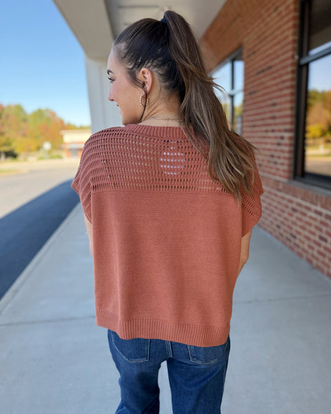 Beckett Sweater Top in Cinnamon