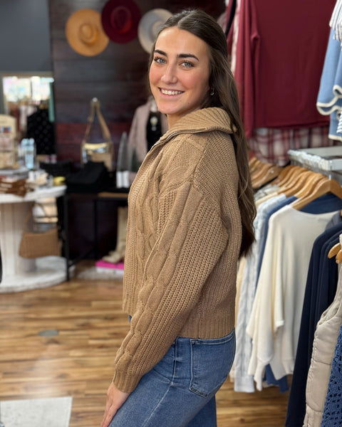 Opal Sweater Jacket in Camel FINAL SALE