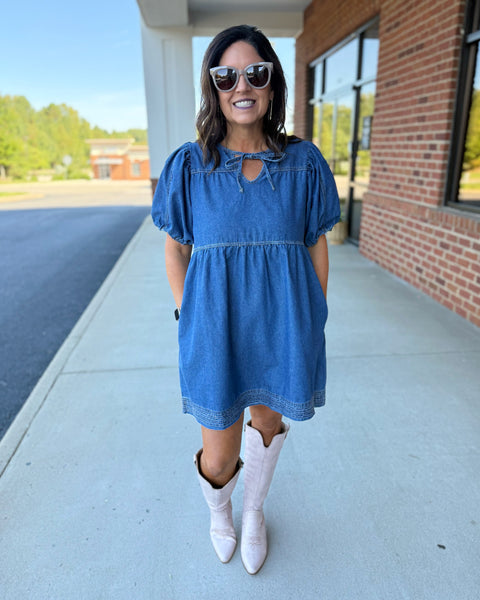 Lacey Denim Dress