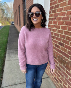 Kyra Eyelash Sweater in Mauve