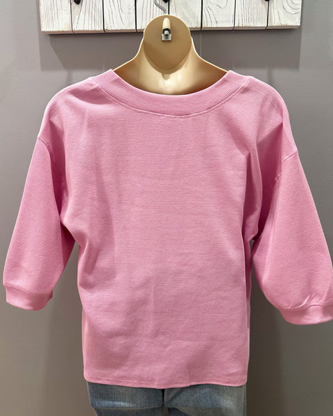 Penny CURVY Knit Top in Pink