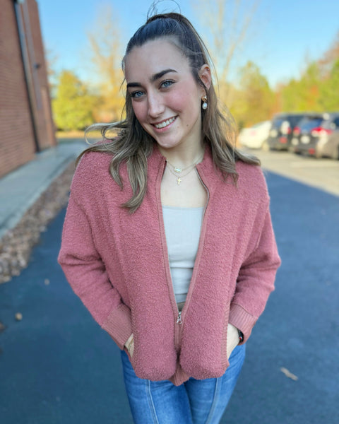 Salem Soft Fluffy Cardigan in Terracotta FINAL SALE