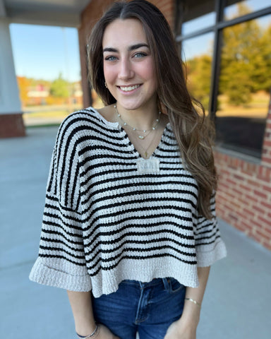 Abigail Half Sleeve Sweater in Oatmeal