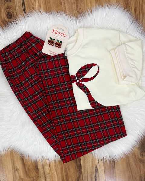 Cassidy Plaid Top in Cream