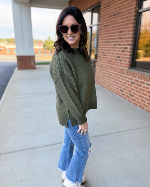 Tammy Sweater in Dark Olive FINAL SALE