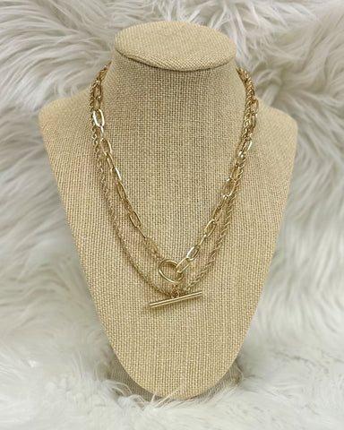 Multi Layer Front Toggle Necklace