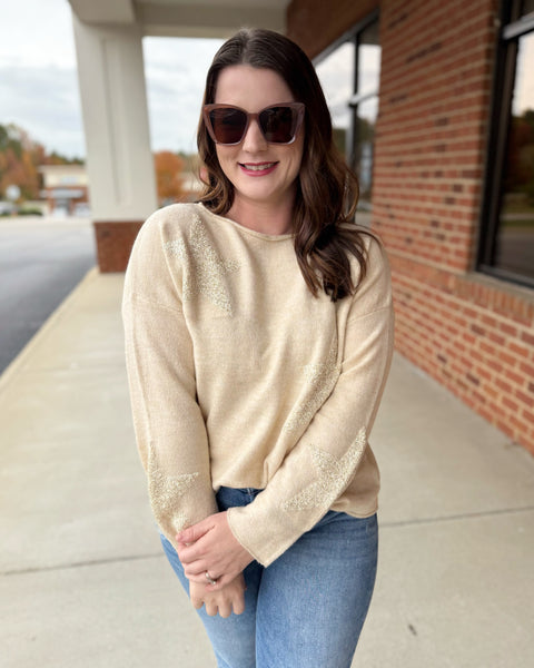 Brooklyn REG/CURVY Star Sequin Sweater