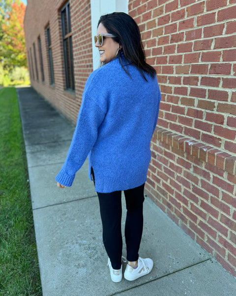 Georgia Slouchy Sweater in Slate Blue