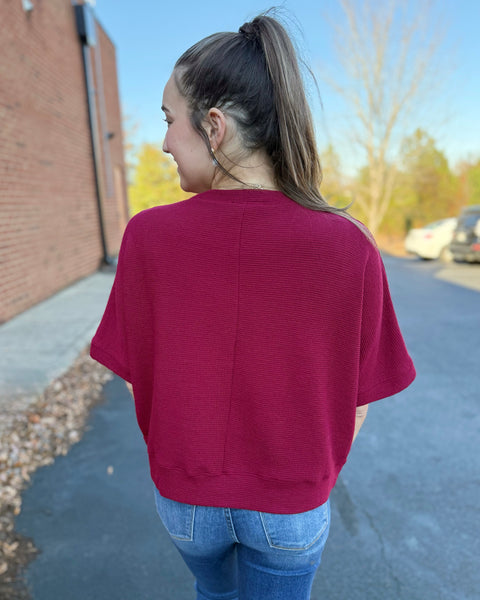 Tia REG/CURVY Top in Cabernet FINAL SALE