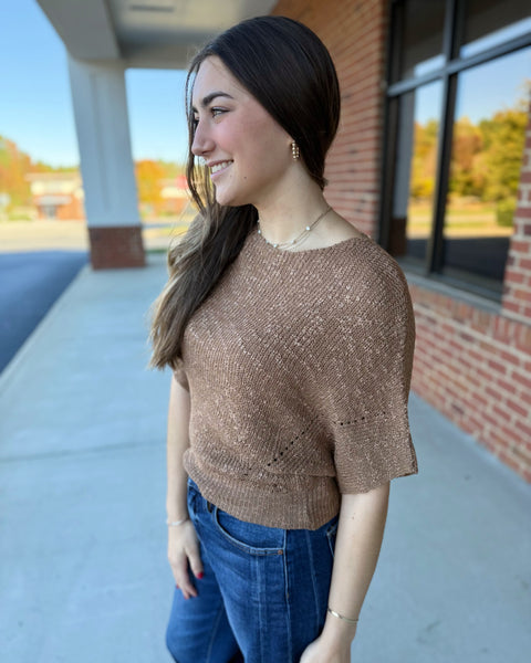 Ainsley Dolman Knit Sweater in Coco FINAL SALE