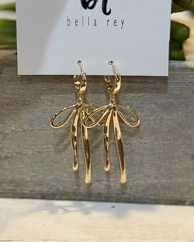 Daisy Gold Plated Bow Hoop Earrings