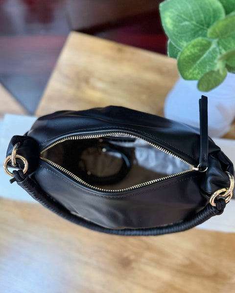 Ophelia Ruched Bag in Black