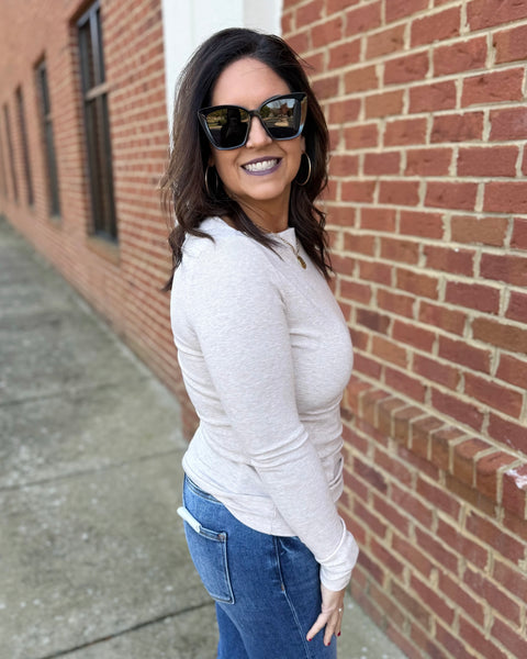 Destiny Boat Neck Top in Oatmeal