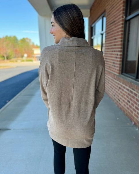 Zara Soft Cocoon Cardigan in Taupe