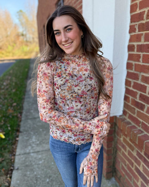 Reese Floral Mesh Top
