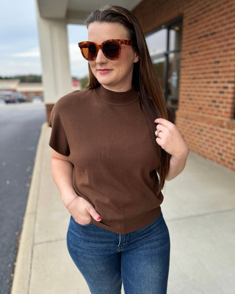 Emily Dolman Sleeve Sweater in Brown