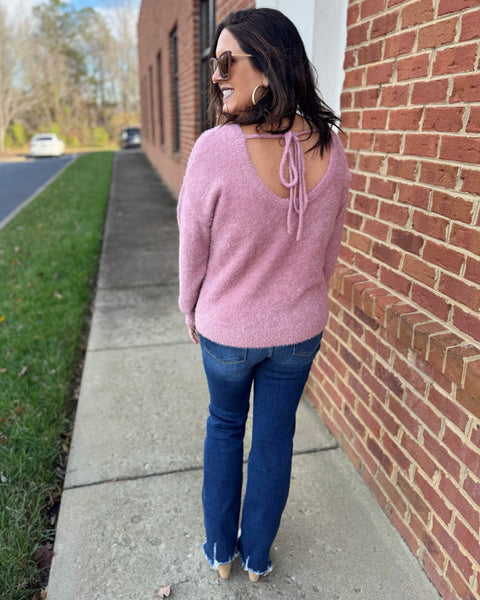 Kyra Eyelash Sweater in Mauve