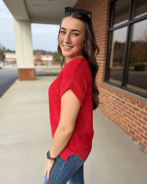 Erica REG/CURVY Sweater in Ruby FINAL SALE