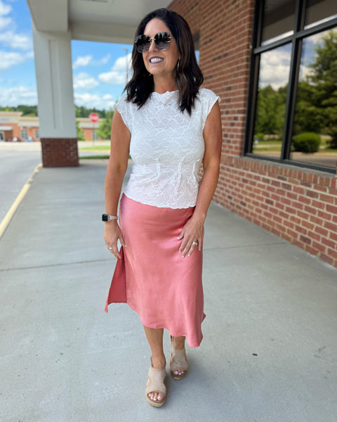 Kaitlyn Lace Top in White FINAL SALE