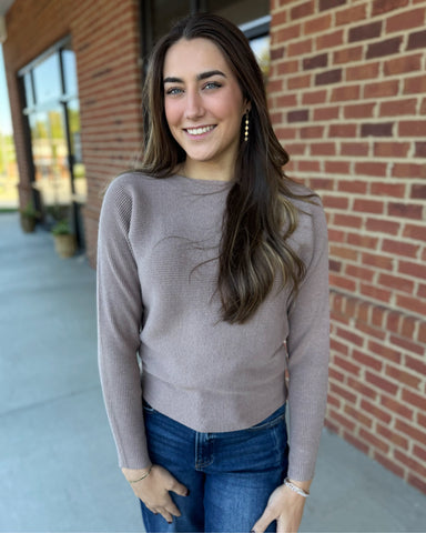 Layla Sweater in Heather Mocha FINAL SALE