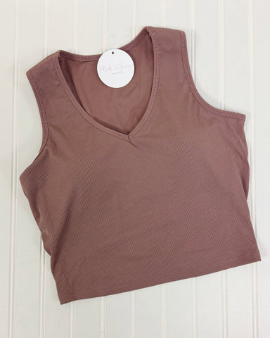 Tessa V-Neck Brami in Red Bean