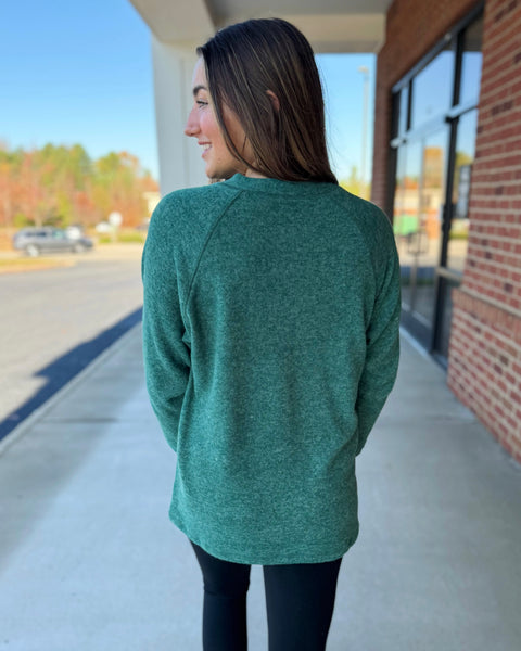 Logan Henley Sweater in Dark Green