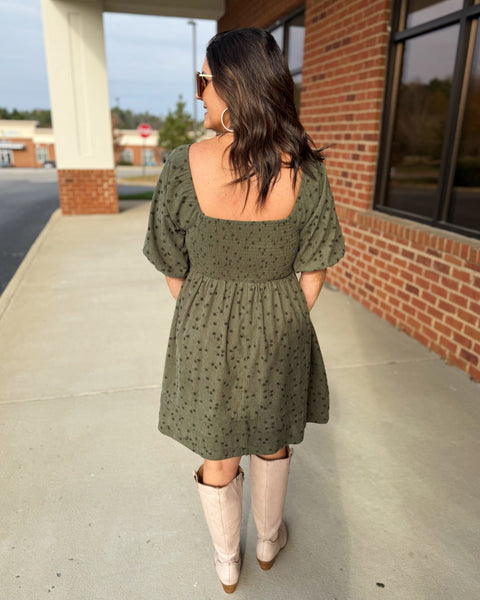 Bess Corduroy Dress in Olive