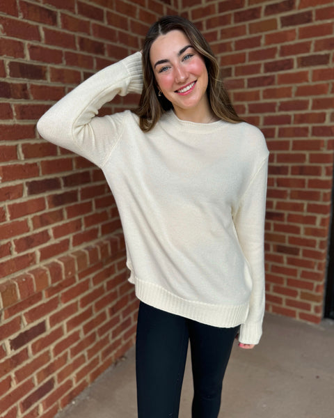 Bella Ribbed Sweater in Oatmilk