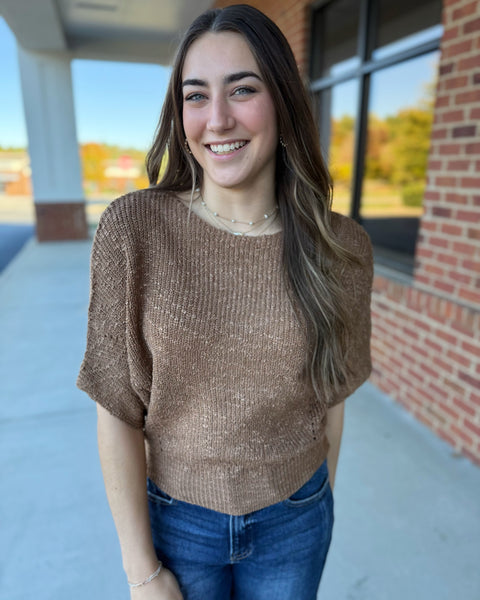 Ainsley Dolman Knit Sweater in Coco FINAL SALE