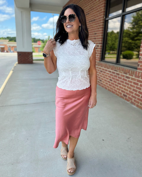 Kaitlyn Lace Top in White FINAL SALE