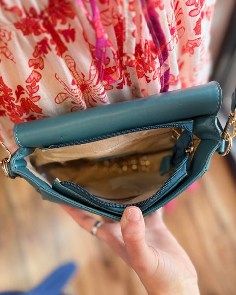 Athens Crossbody Bag in Ocean Blue