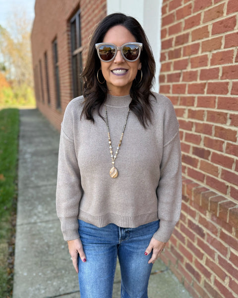 Dina Ribbed Sweater in Mocha
