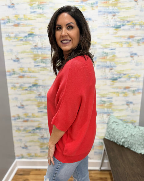 Heidi Dolman Sweater in Papaya