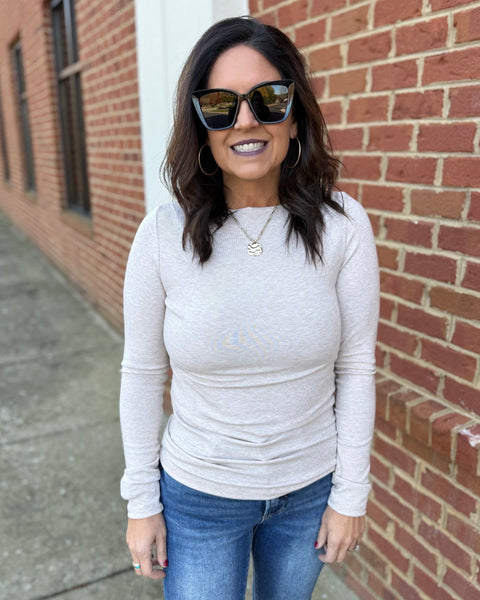 Destiny Boat Neck Top in Oatmeal