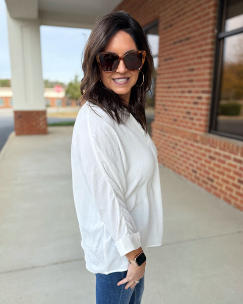 Anya Collard Blouse in Off White