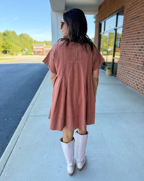 Lisa Snow Washed Dress in Clay FINAL SALE