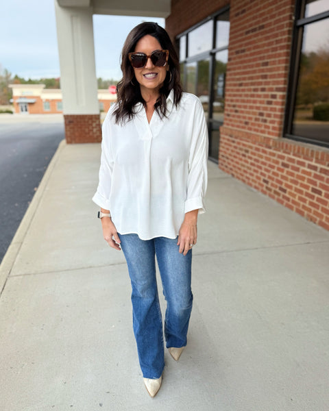Anya Collard Blouse in Off White