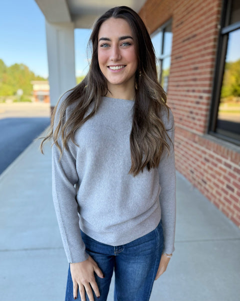 Layla Sweater in Heather Grey FINAL SALE