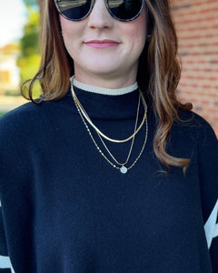 Layered Short Herringbone Necklace in Gold