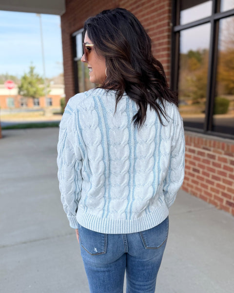 Alia Textured Sweater in Frosted Sky