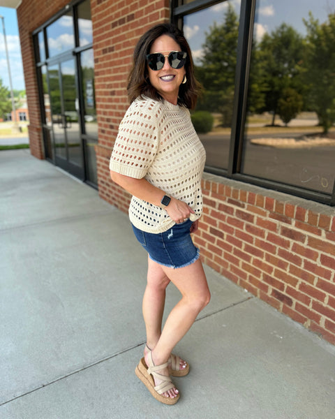 Gayle Knit Top in Oatmeal FINAL SALE