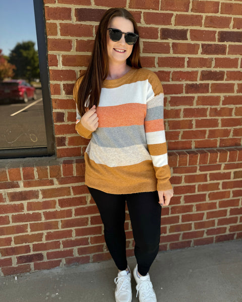 Raya Pullover Sweater in Mustard Multi