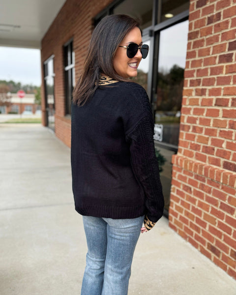 Faith Sweater Cardigan in Black